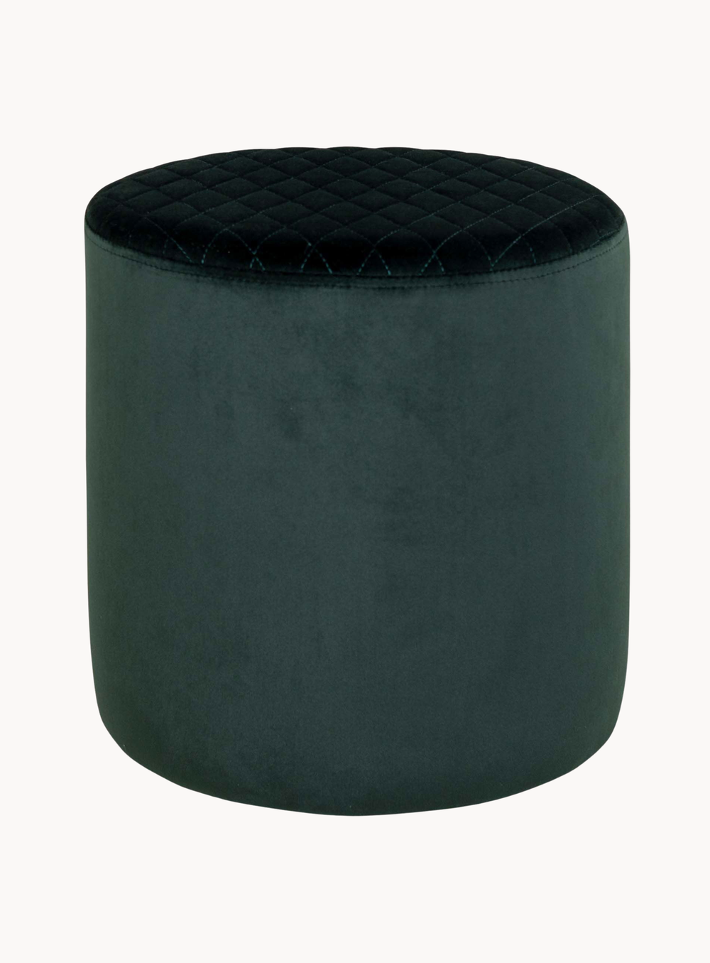 Pouf aus Samt in Dunkelgrün