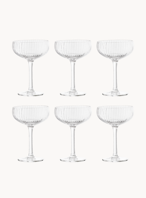 Mundgeblasene Champagnergläser aus Klarglas (6er-Set)