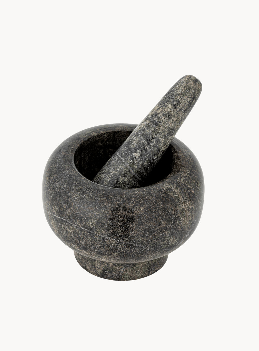 Arazo Mörser und Stößel aus grünem Marmor