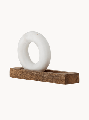 Manuella Mörser und Stößel aus Mangoholz und Marmor