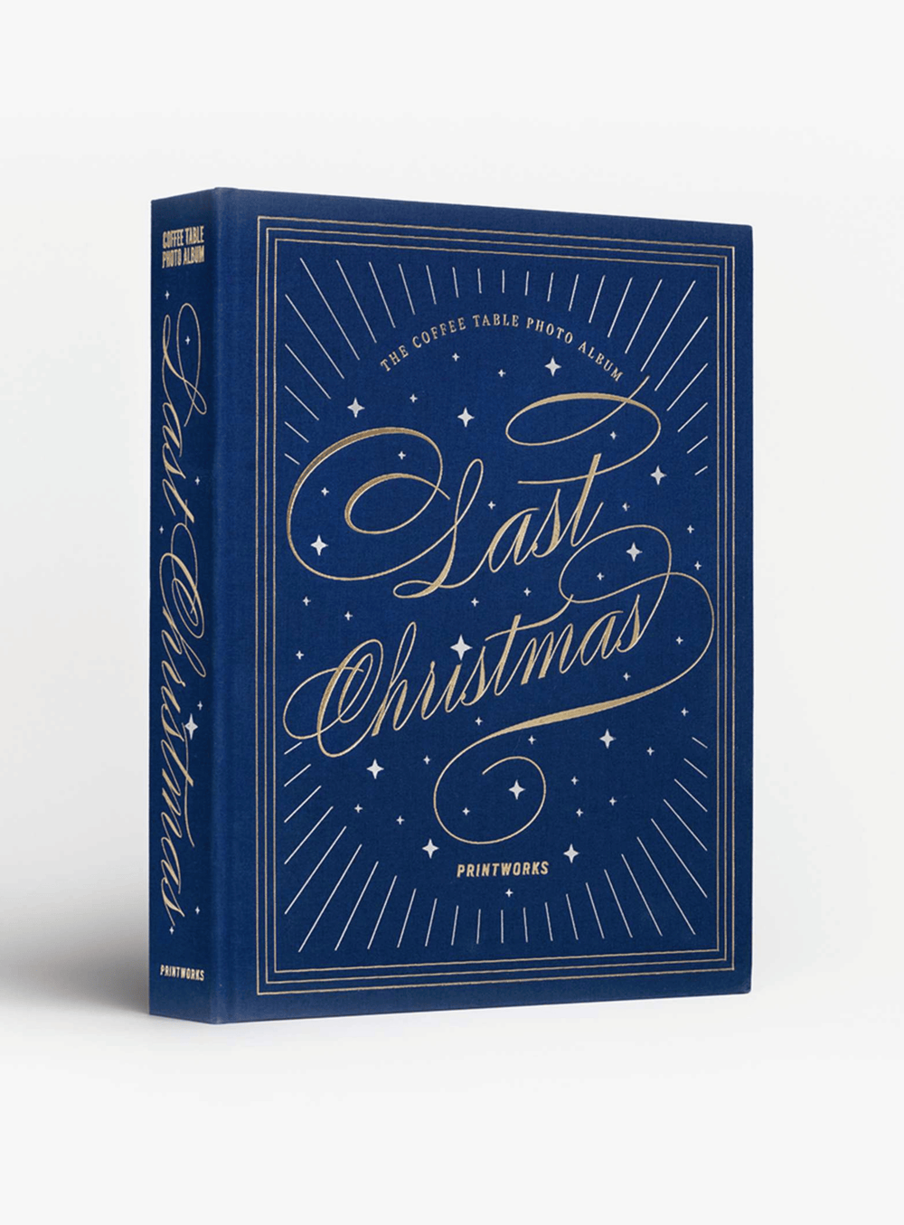 Coffee Table Fotoalbum Last Christmas in Navy mit Goldschrift