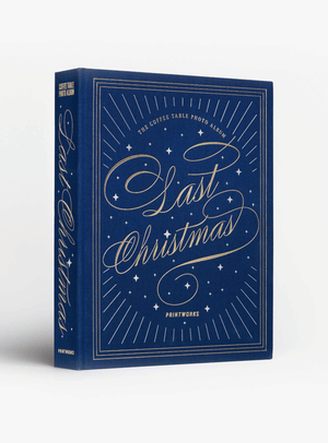 Coffee Table Fotoalbum Last Christmas in Navy mit Goldschrift