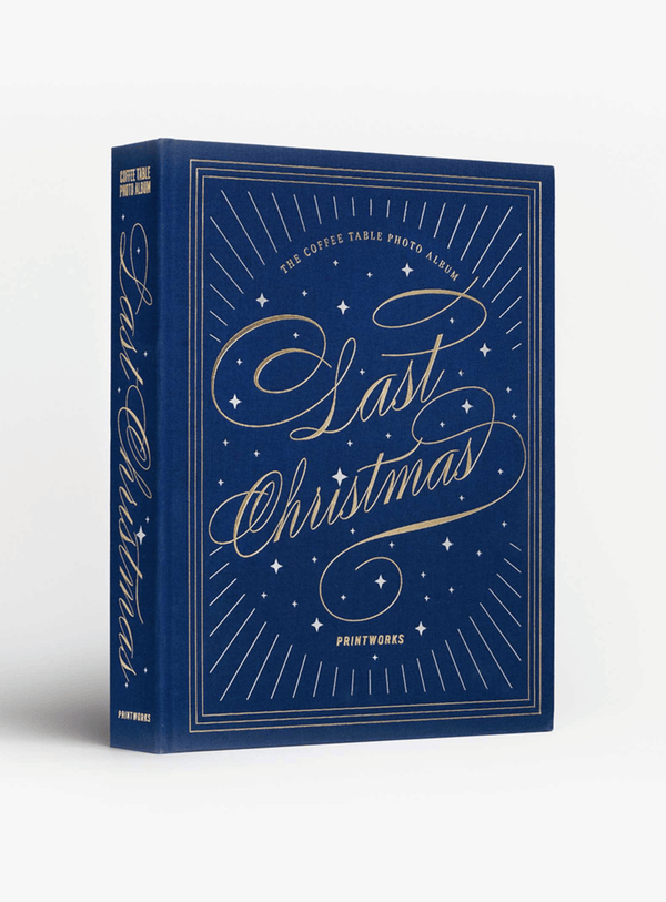 Coffee Table Fotoalbum Last Christmas in Navy mit Goldschrift
